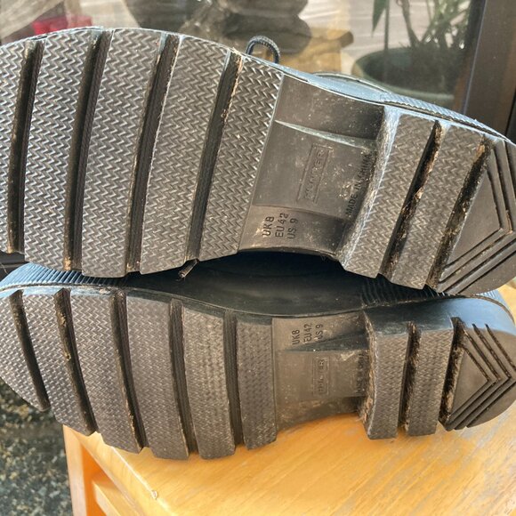 Hunter Lace-Up Black Rubber Rain Boots Waterproof Insulated Excellent Men's 9 - Picture 5 of 8